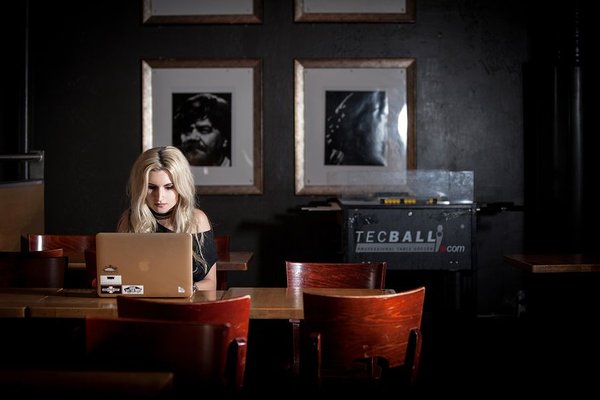 Carolin Buttner at work in Klubi, one of the top rock venues in Tampere