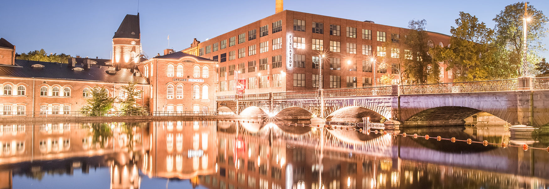 Tampere - Finlayson, Frenckell and Tammerkoski by night