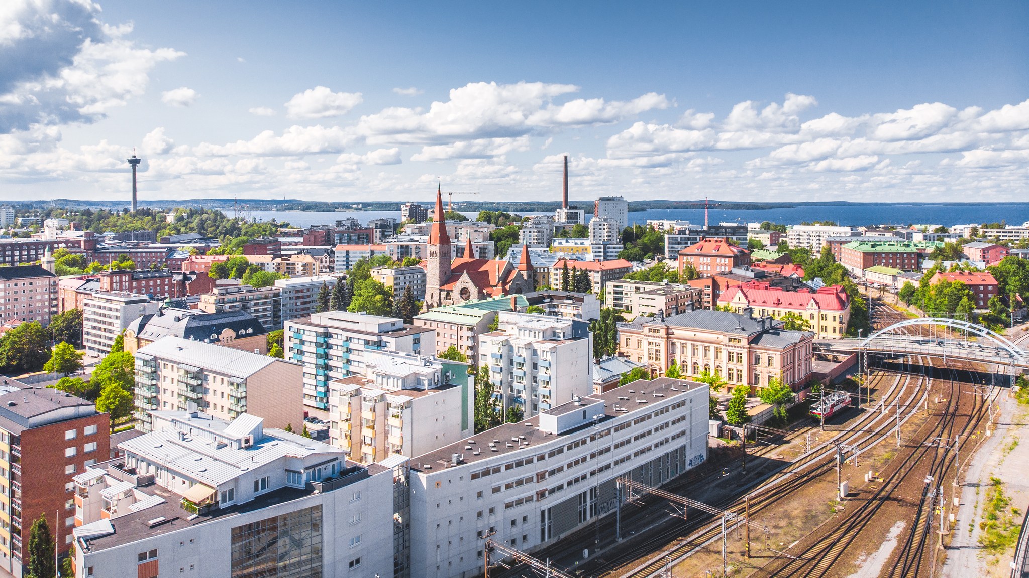 Visit Tampere Train Station railway drone view Laura Vanzo 3