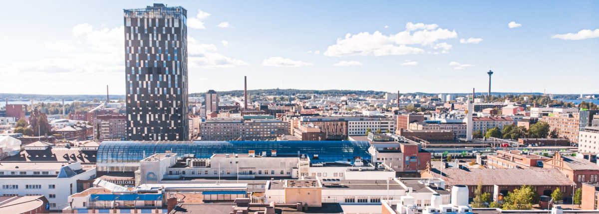 Visit Tampere Summer drone view from Yliopistonkatu Sokos Hotel Torni Nasinneula Cityscape Urban panorama Laura Vanzo 2